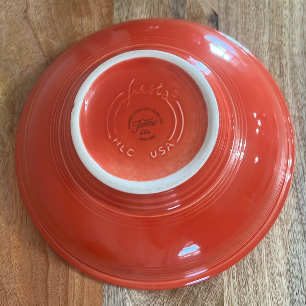 Fiestaware Homer Laughlin China Large Bowl in Persimmon 10” round - Picture 6 of 11